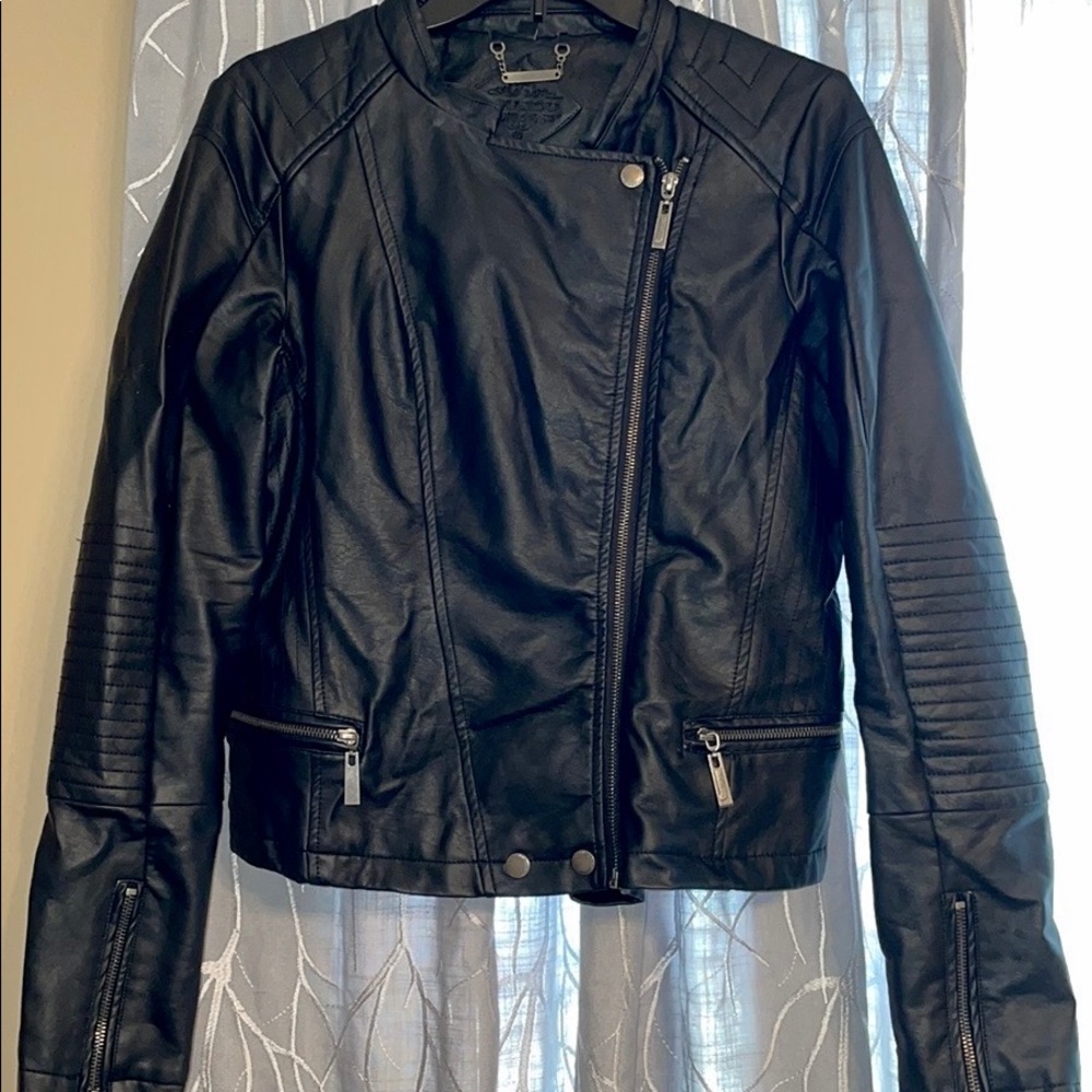 Joy Jou Faux Leather Black Jacket (worn once)